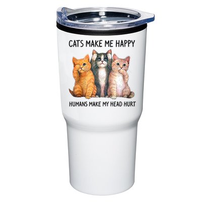 Cats Make Me Happy Humans Make My Head Hurt Gift Cat Lovers Tumbler