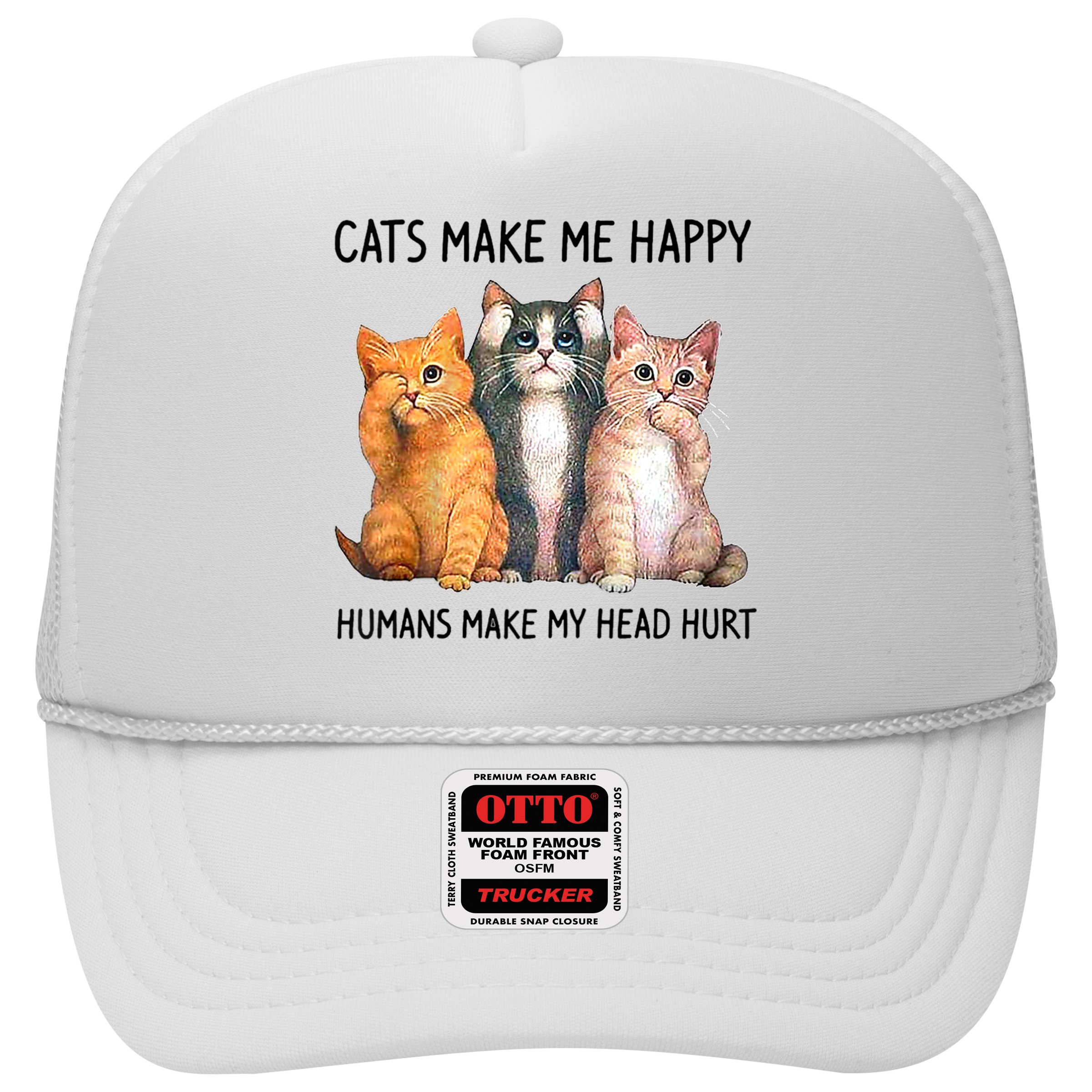 Cats Make Me Happy Humans Make My Head Hurt Gift Cat Lovers Hat
