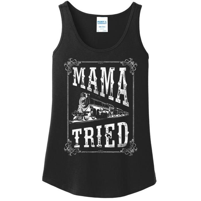 Country Music Mama Tried Redneck Outlaw Western Vintage Ladies Essential Tank