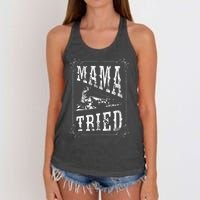 Country Music Mama Tried Redneck Outlaw Western Vintage Women's Knotted Racerback Tank