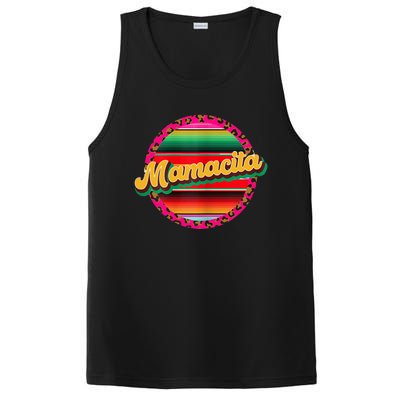 Cool Mamacita Mexican Mom Leopard Serape Cinco De Mayo Funny Gift PosiCharge Competitor Tank