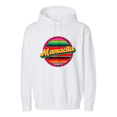 Cool Mamacita Mexican Mom Leopard Serape Cinco De Mayo Funny Gift Garment-Dyed Fleece Hoodie