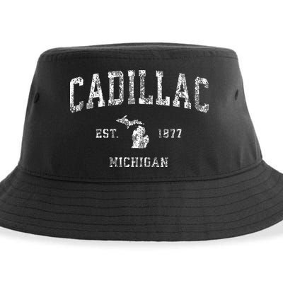 C.A.D.I.L.L.A.C Michigan Mi Vintage Athletic Sports Design Sustainable Bucket Hat