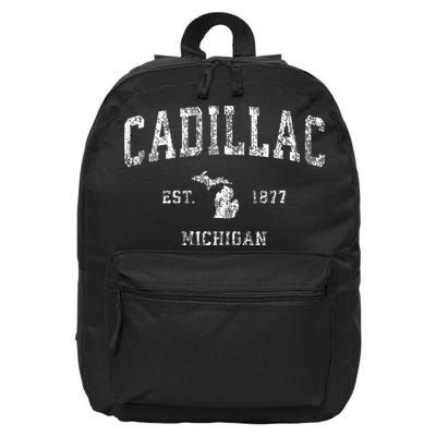 C.A.D.I.L.L.A.C Michigan Mi Vintage Athletic Sports Design 16 in Basic Backpack