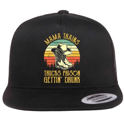 Country Music Mama Trains Trucks Prison Getting Drunk Flatbill Hat