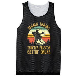 Country Music Mama Trains Trucks Prison Getting Drunk Mesh Reversible Basketball Jersey Tank