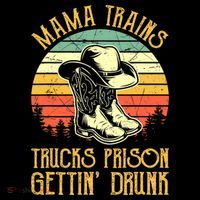 Country Music Mama Trains Trucks Prison Getting Drunk Kids T-Shirt