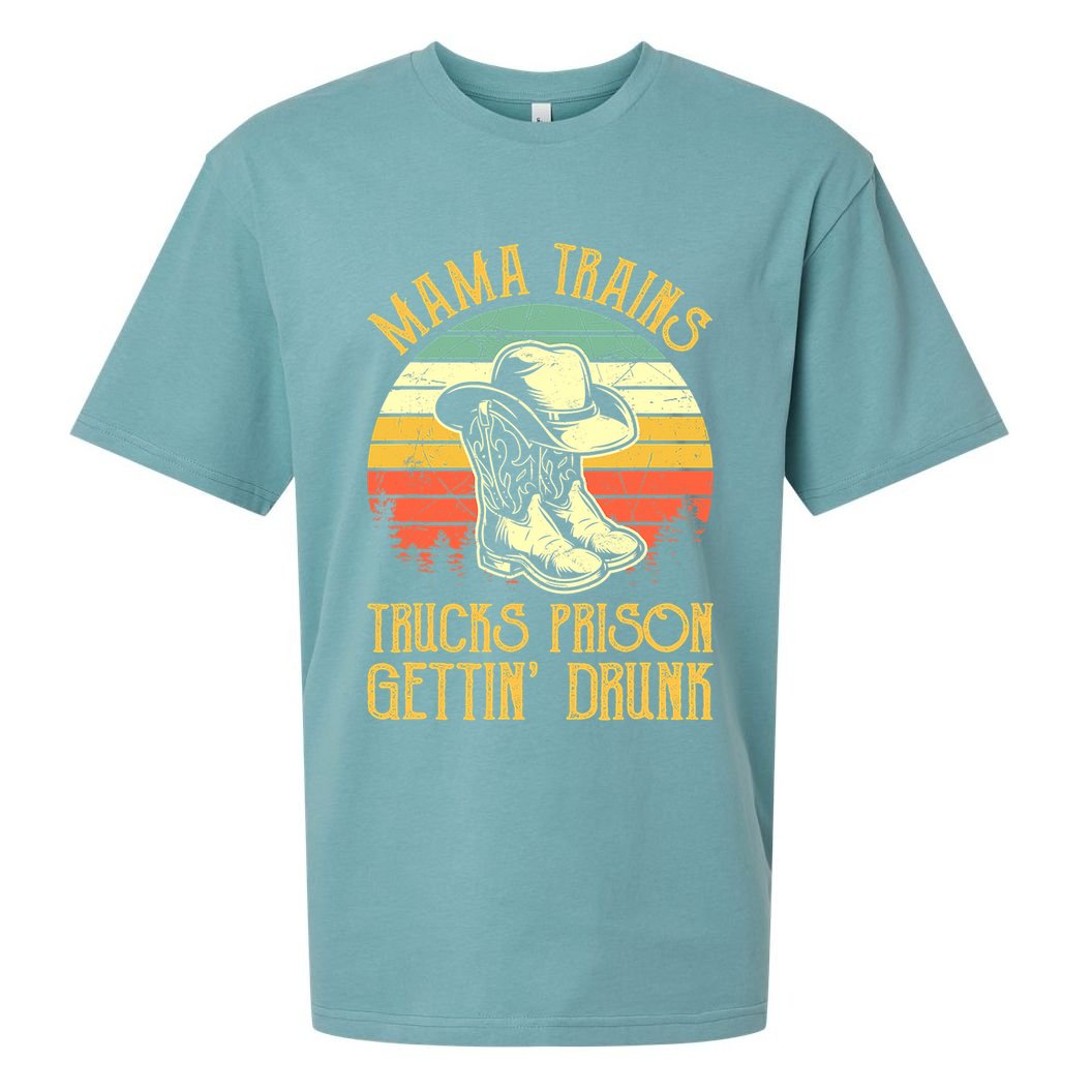 Country Music Mama Trains Trucks Prison Getting Drunk Sueded Cloud Jersey T-Shirt