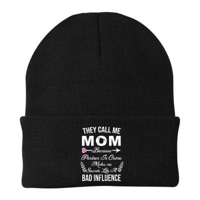 Call Me Mom Partner In Crime Sounds Like A Bad Influence Knit Cap Winter Beanie