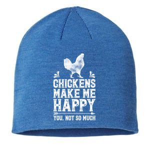 Chickens Make Me Happy Chicken Lover Poultry Farmer Farm Funny Gift Sustainable Beanie