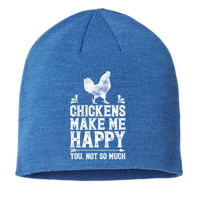 Chickens Make Me Happy Chicken Lover Poultry Farmer Farm Funny Gift Sustainable Beanie