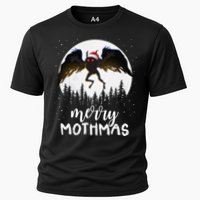 Christmas Mothman Merry Mothmas Creepy Folklore Cryptid Xmas Cooling Performance Crew T-Shirt