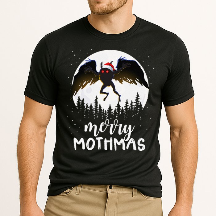 Christmas Mothman Merry Mothmas Creepy Folklore Cryptid Xmas Cooling Performance Crew T-Shirt