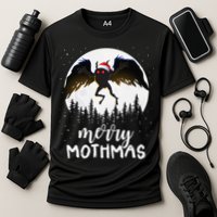 Christmas Mothman Merry Mothmas Creepy Folklore Cryptid Xmas Cooling Performance Crew T-Shirt