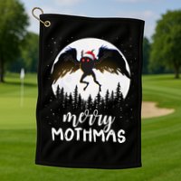 Christmas Mothman Merry Mothmas Creepy Folklore Cryptid Xmas Golf Towel