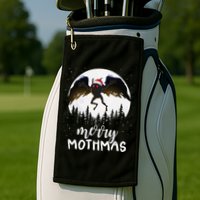 Christmas Mothman Merry Mothmas Creepy Folklore Cryptid Xmas Golf Towel