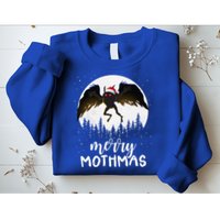 Christmas Mothman Merry Mothmas Creepy Folklore Cryptid Xmas Sweatshirt