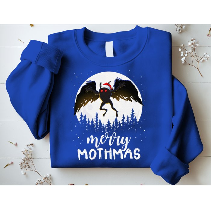 Christmas Mothman Merry Mothmas Creepy Folklore Cryptid Xmas Sweatshirt