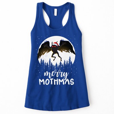 Christmas Mothman Merry Mothmas Creepy Folklore Cryptid Xmas Womens Tank Top
