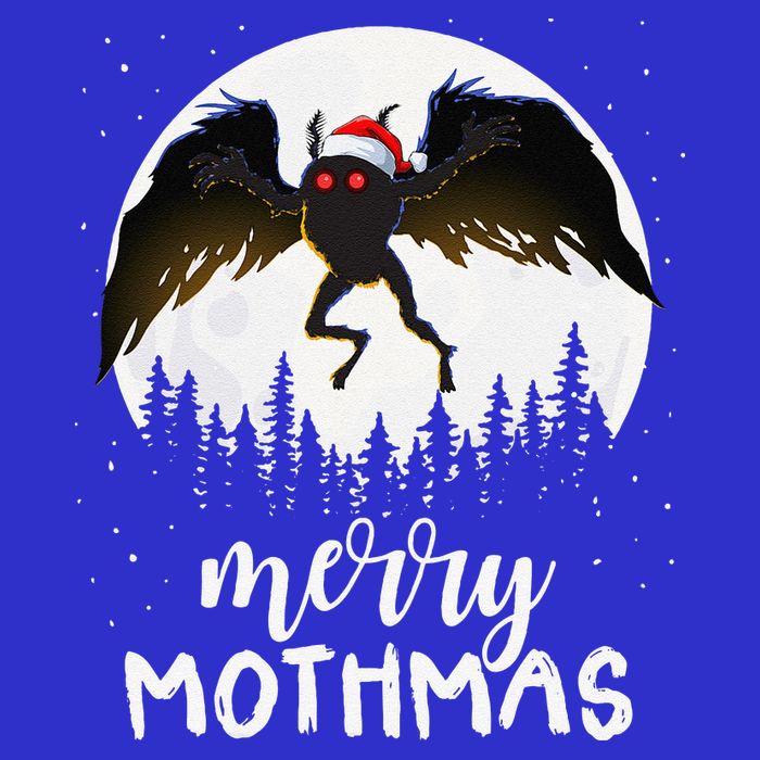 Christmas Mothman Merry Mothmas Creepy Folklore Cryptid Xmas Womens Tank Top