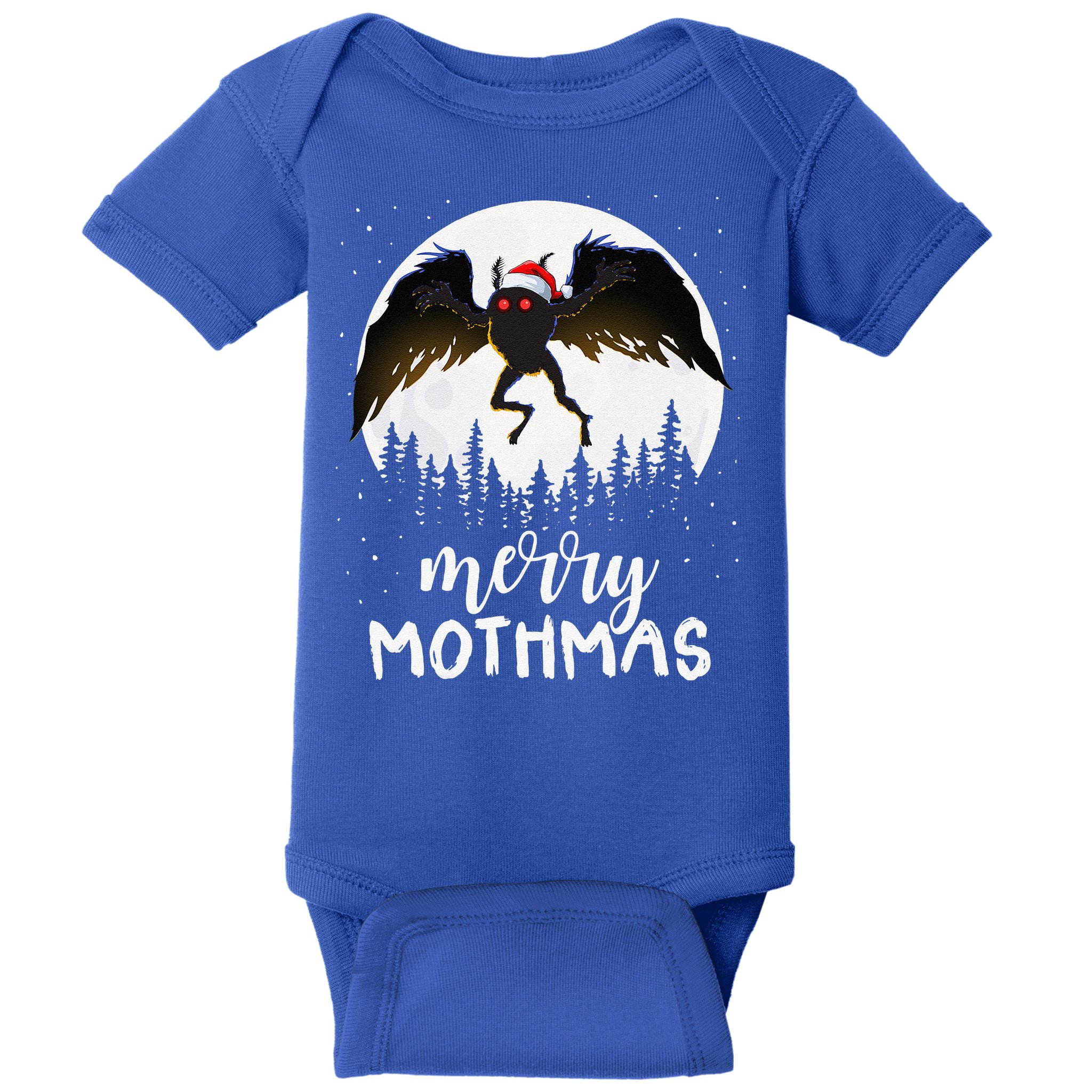 Christmas Mothman Merry Mothmas Creepy Folklore Cryptid Xmas Baby Bodysuit
