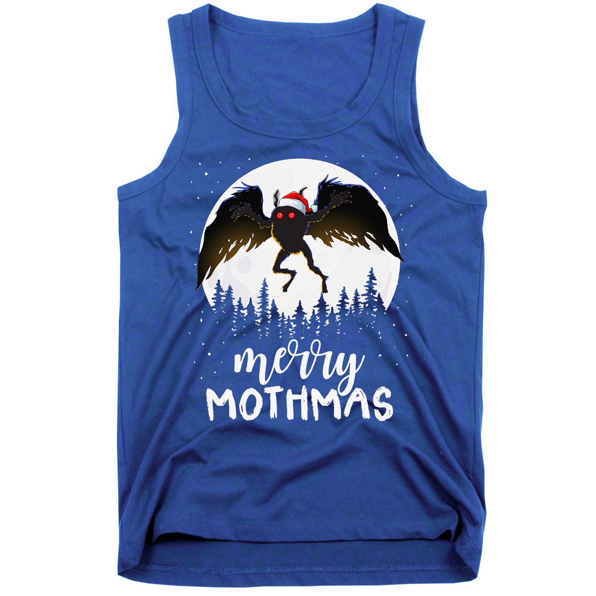Christmas Mothman Merry Mothmas Creepy Folklore Cryptid Xmas Tank Top
