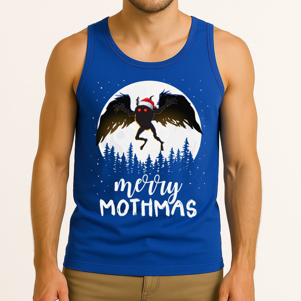 Christmas Mothman Merry Mothmas Creepy Folklore Cryptid Xmas Tank Top