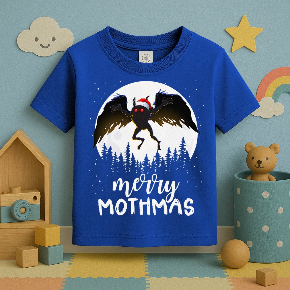 Christmas Mothman Merry Mothmas Creepy Folklore Cryptid Xmas Toddler T-Shirt