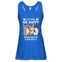 Cats Make Me Happy Hu Make My Head Hurt For Cat Lovers Gift Ladies Essential Flowy Tank