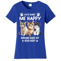 Cats Make Me Happy Hu Make My Head Hurt For Cat Lovers Gift Women's T-Shirt