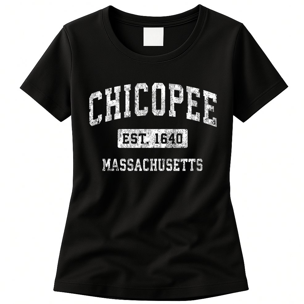 Chicopee Massachusetts Ma Vintage Established Sports Womens T-Shirt
