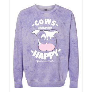 Cows Make Me Happy Funny Farmer Cow Colorblast Crewneck Sweatshirt