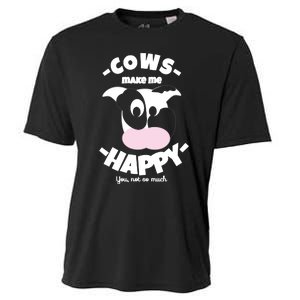 Cows Make Me Happy Funny Farmer Cow Cooling Performance Crew T-Shirt