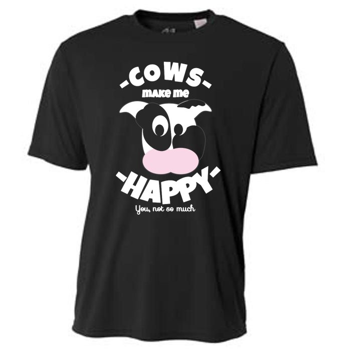 Cows Make Me Happy Funny Farmer Cow Cooling Performance Crew T-Shirt