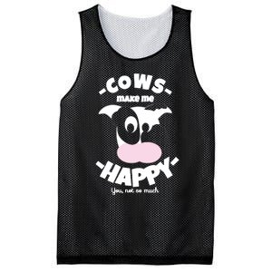 Cows Make Me Happy Funny Farmer Cow Mesh Reversible Basketball Jersey Tank