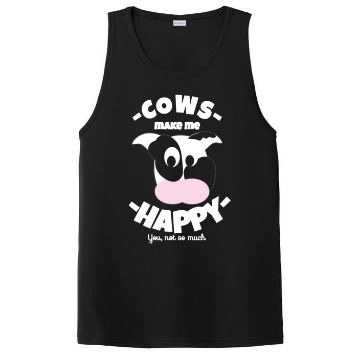 Cows Make Me Happy Funny Farmer Cow PosiCharge Competitor Tank