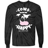 Cows Make Me Happy Funny Farmer Cow Tie-Dye Long Sleeve Shirt