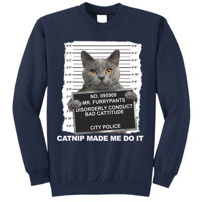 Catnip Made Me Do It Funny Cat Tee Sweatshirt