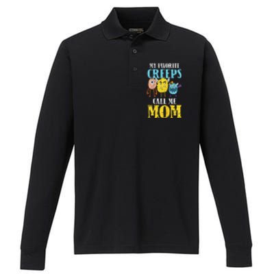 Calls Me Mom Lazy Halloween Costume Funny Creeps Monsters Performance Long Sleeve Polo