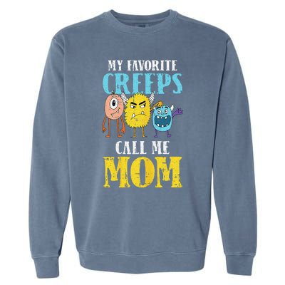 Calls Me Mom Lazy Halloween Costume Funny Creeps Monsters Garment-Dyed Sweatshirt