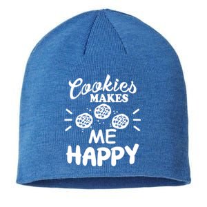 Cookies Makes Me Happy Funny Baker Gift For Cookie Lover Great Gift Sustainable Beanie