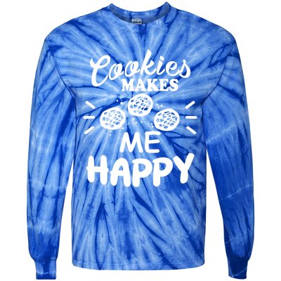 Cookies Makes Me Happy Funny Baker Gift For Cookie Lover Great Gift Tie-Dye Long Sleeve Shirt