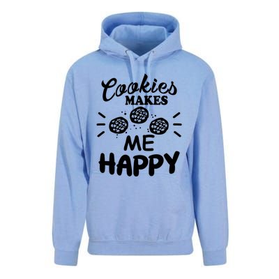 Cookies Makes Me Happy Funny Baker Gift For Cookie Lover Great Gift Unisex Surf Hoodie