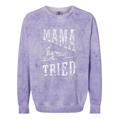 Country Music Mama Tried Redneck Outlaw Western Colorblast Crewneck Sweatshirt