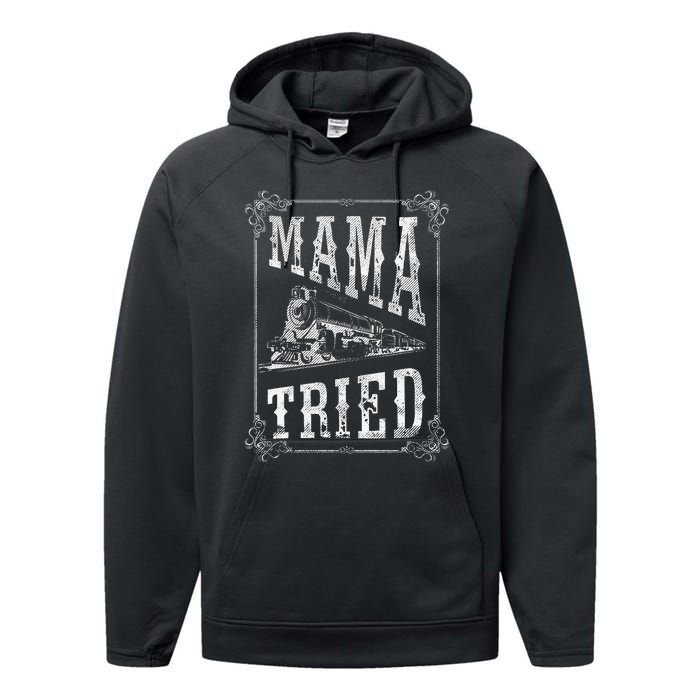 Country Music Mama Tried Redneck Outlaw Western Performance Fleece Hoodie