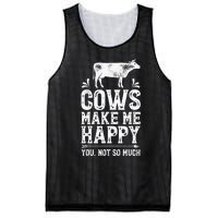 Cows Make Me Happy You Not So Much Farming Mesh Reversible Basketball Jersey Tank