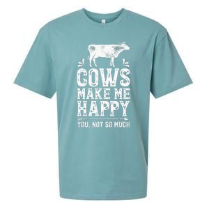 Cows Make Me Happy You Not So Much Farming Sueded Cloud Jersey T-Shirt