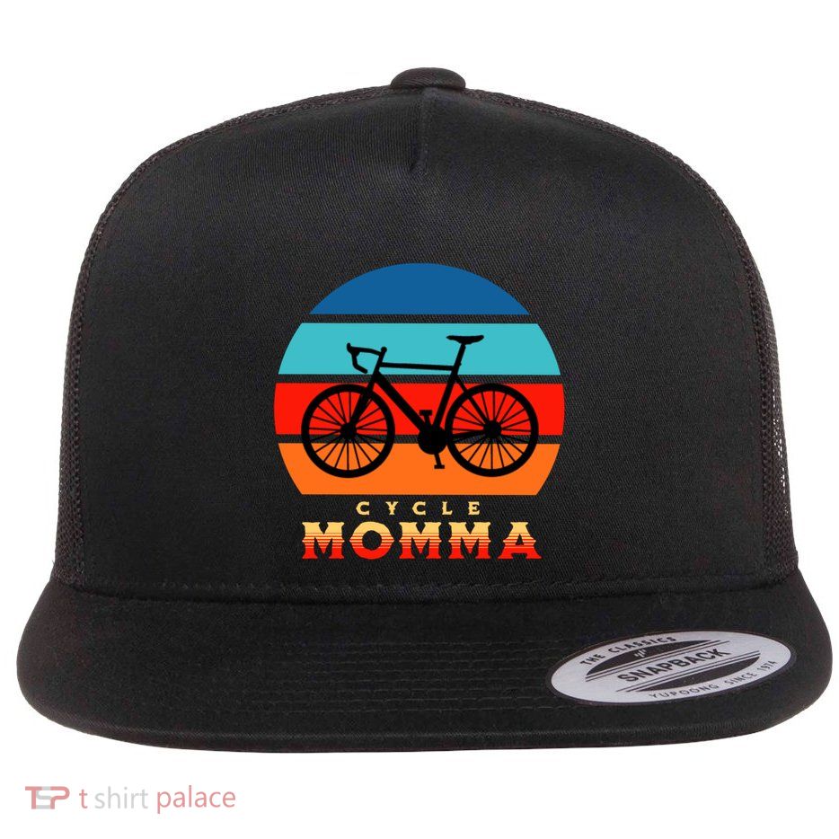 Cycle Momma Mom Mountain Bike Cyclist Cycling Coach Bicycle Cute Gift Flatbill Hat