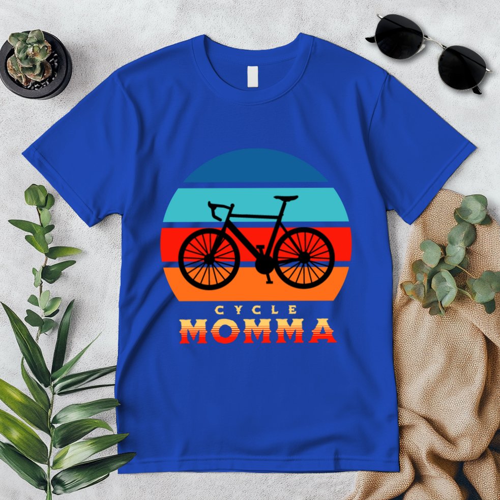 Cycle Momma Mom Mountain Bike Cyclist Cycling Coach Bicycle Cute Gift Premium T-Shirt