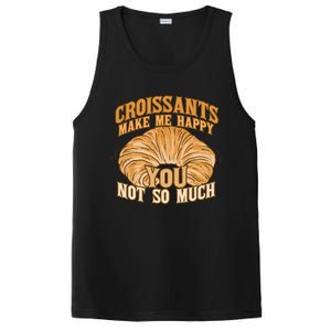 Croissants Make Me Happy Funny French Pastry Quote Cute Gift PosiCharge Competitor Tank